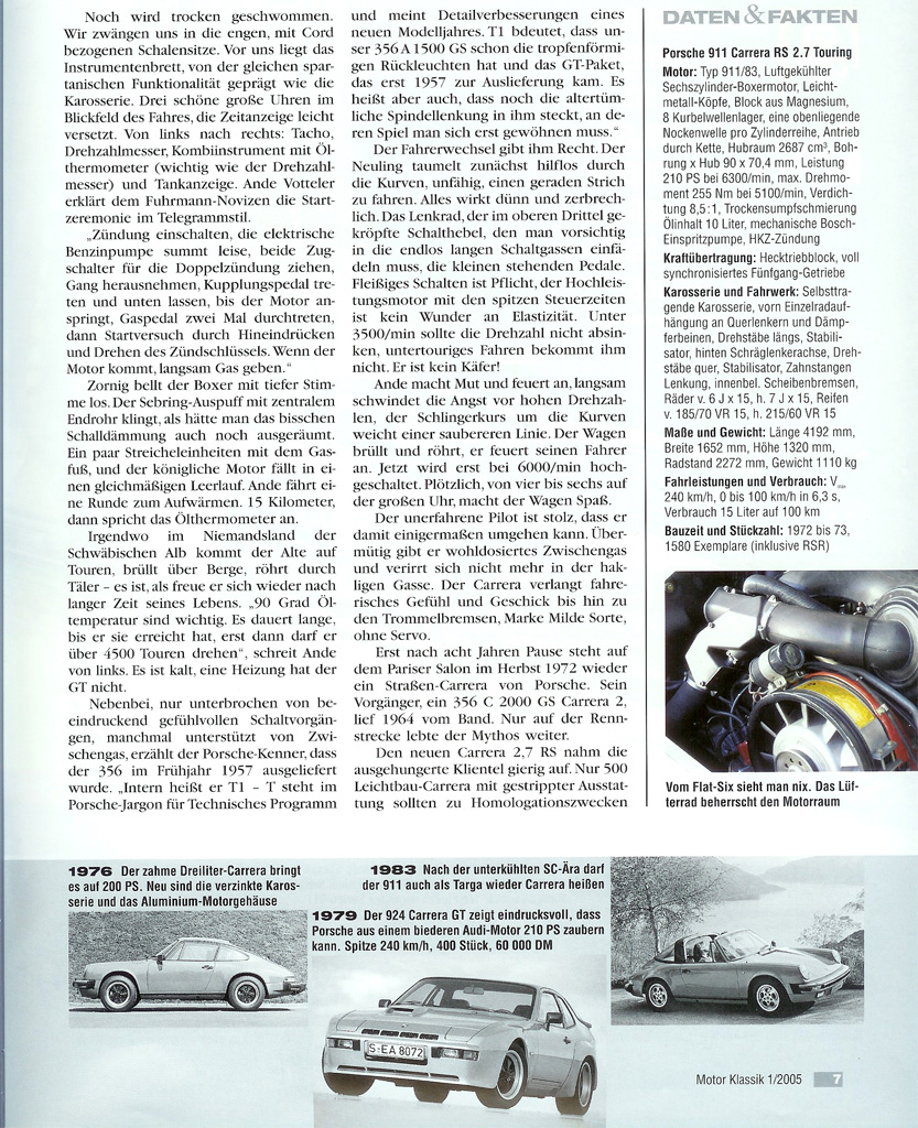 #13824 - Motor Klassik Sonderdruck ausgabe 1/2005