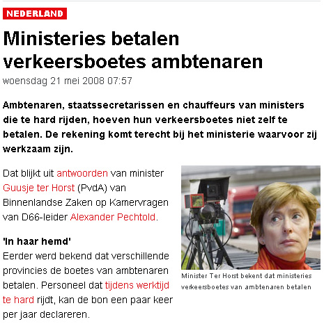 #34994 - hard rijders bij ministerie