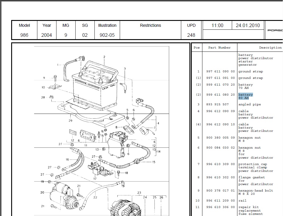 #64116 - accu 986 boxster S