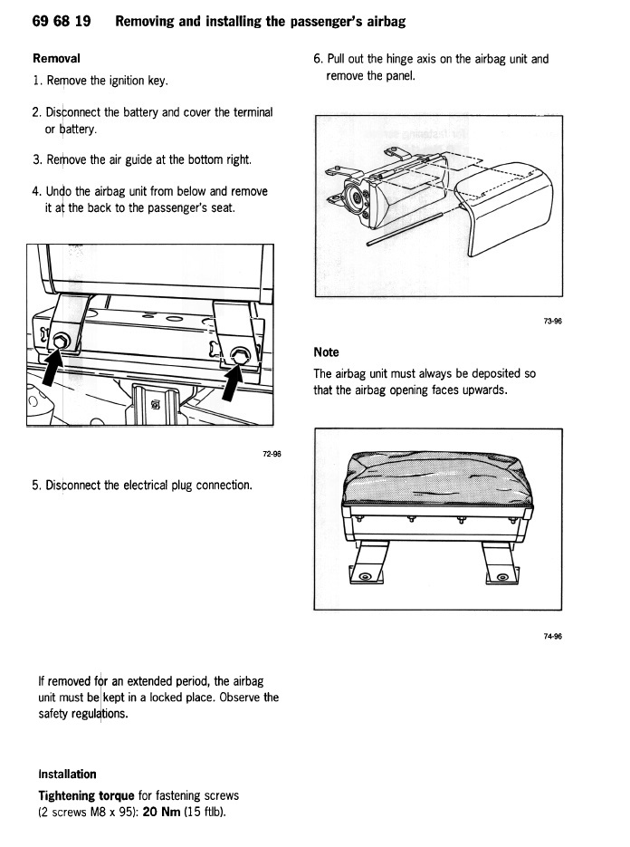 #69110 - passenger airbag 986 boxster